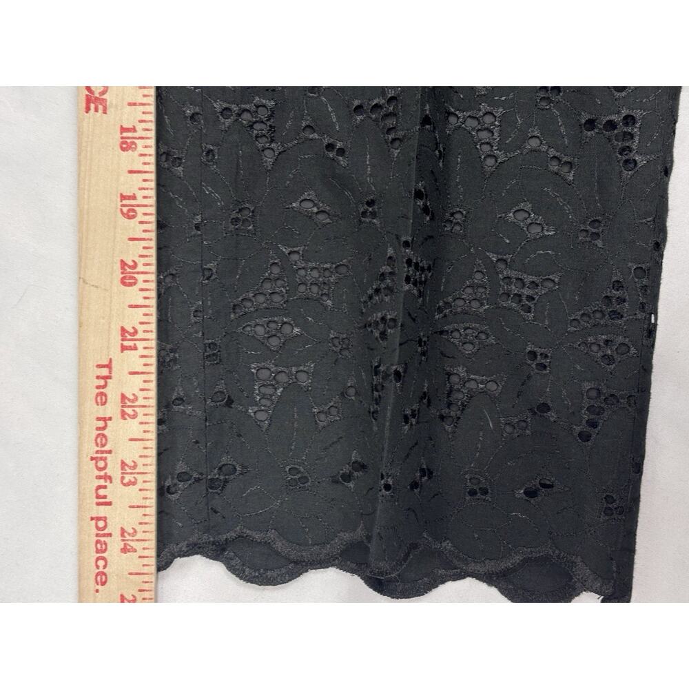 Willi Smith Women’s Black Eyelet Lace Cropped Pants Size 6 Coquette Feminine - Picture 6 of 8